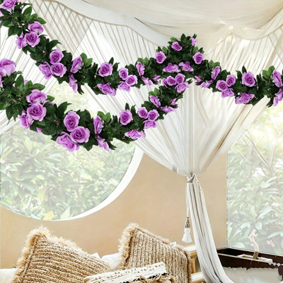 6 pièces de fleurs de vignes artificielles robustes 16 tiges de 2,25 m de cerisier rose pour la fête de mariage