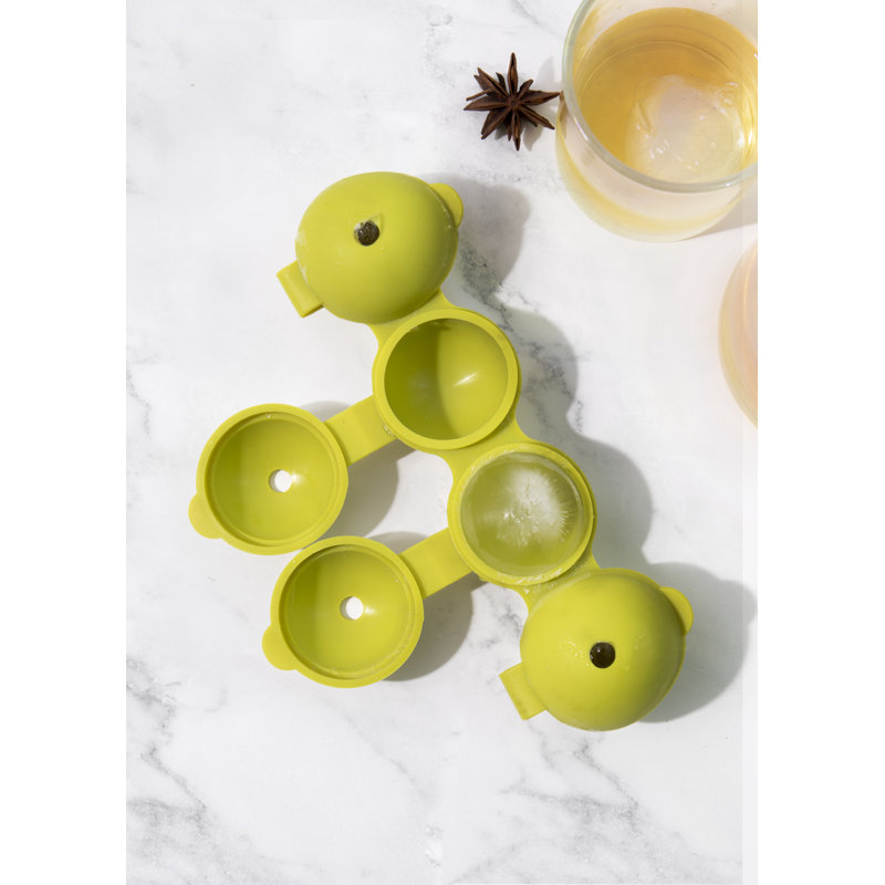 Colourworks Sphere Ice Cube Moulds in Gift Box, LFGB-Grade Silicone - Green, Green