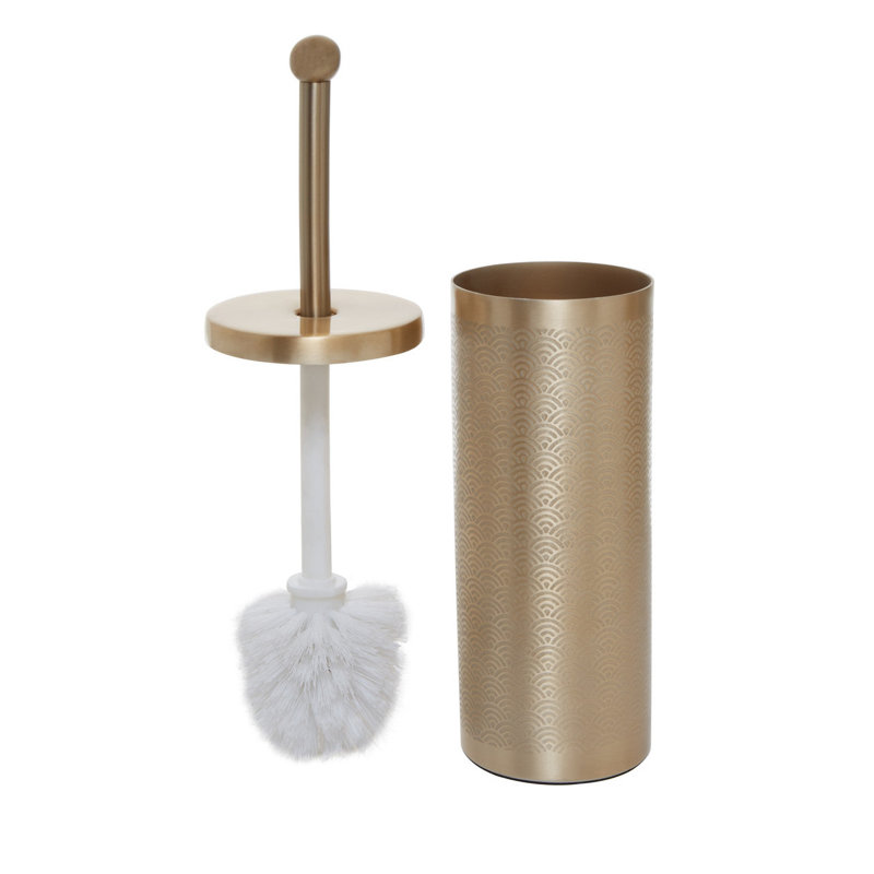 Strout Free-Standing Toilet Brush and Holder, Gold