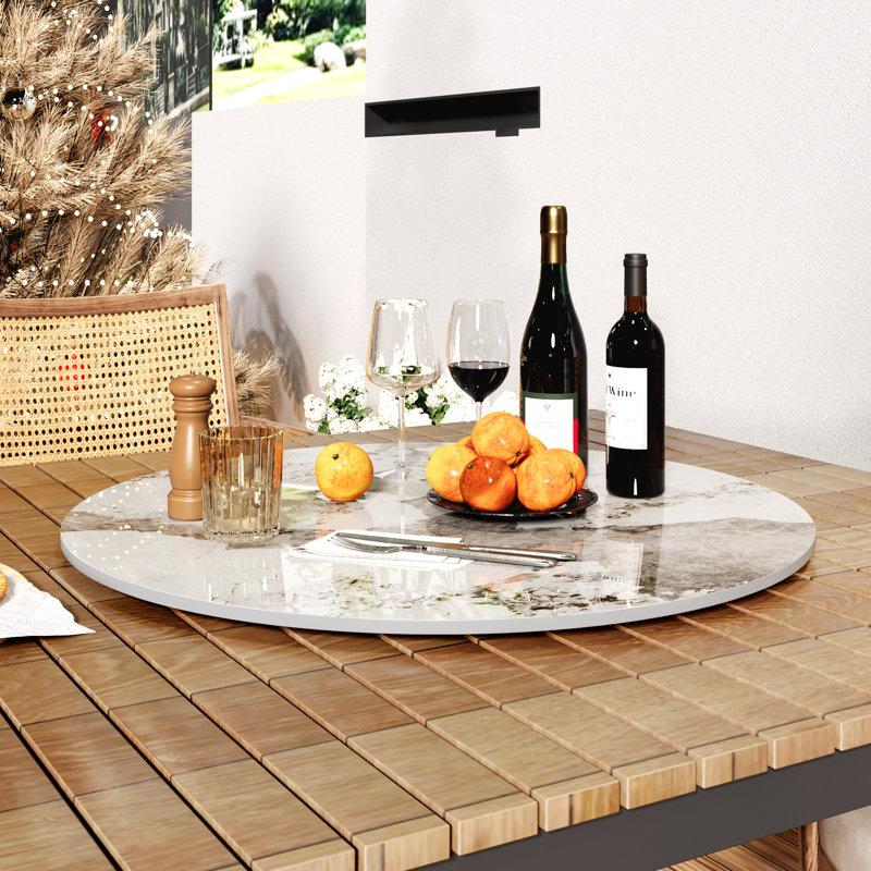  Plateau tournant Otelia Sintered Stone (table non incluse), Brun, 0.47" H x 31.5" W x 31.5" D