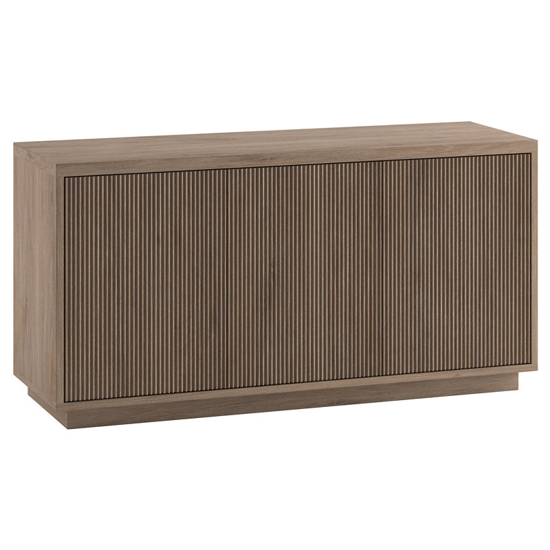 Hanson Rectangular Fluted TV Stand for TV's up to 55" in Antiqued Gray Oak