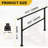Wrought Iron Handrail, Step Handrails For Outdoor Steps Fit 3 To 4 Steps, Adjustable Porch Railing Transitional Rail With Installation Kit For Concrete Steps Or Wooden Stairs (Black)
