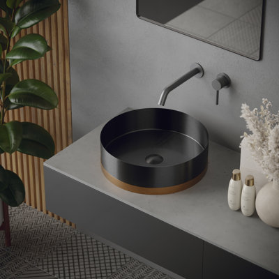 Lavabo de salle de bain vasque circulaire en acier inoxydable 15,75 po Karran Cinox