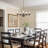 Grisella 5-Light Modern Linear Shaded Chandelier  with Seeded Glass