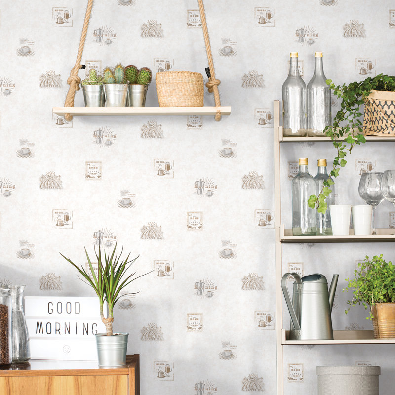 Kadlec Coffee 10m X 53cm Wallpaper Roll, Beige