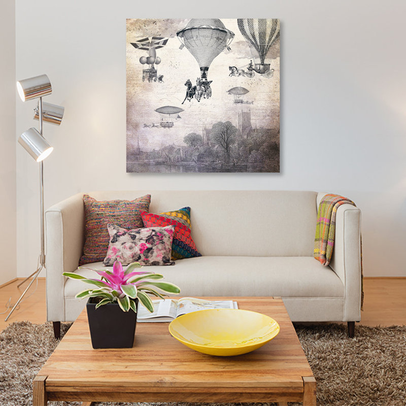 «Carrilloons Over The City», impression sur toile, H 37 po x l 37 po x P 1,5 po, Toile tendue, Pas de tapis