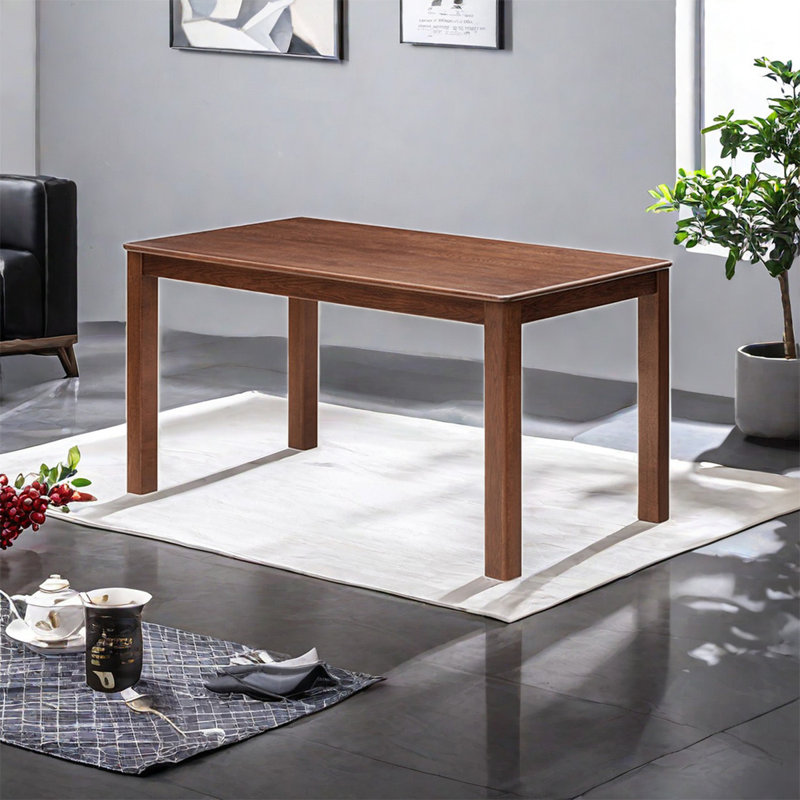 Jeania Oak Solid Wood Dining Table, 31.5" W x 55.12" L