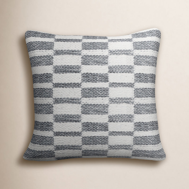 Salah Cotton Throw Pillow, Gray/White, Pillow Cover Only - No Insert