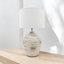 Decorative Concrete Table Lamp with Fabric Shade - Modern Hand Finished Base Quality Lamp for Home Living Room Decor