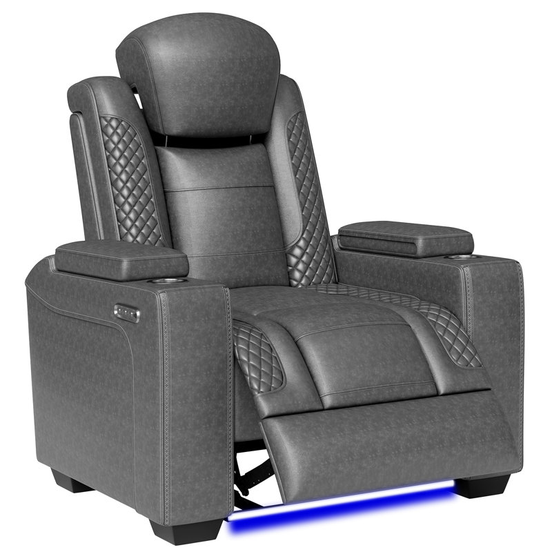 Sièges de cinéma maison, fauteuil inclinable de cinéma avec USB et Type-C, H 41 po x l 39 po x P 38 po
