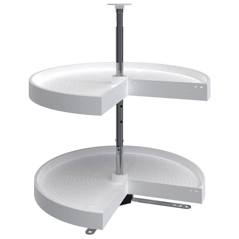 Rev-A-Shelf Lazy Susan Pie-Cut Polymer Two-Shelf, White , 24" W, White