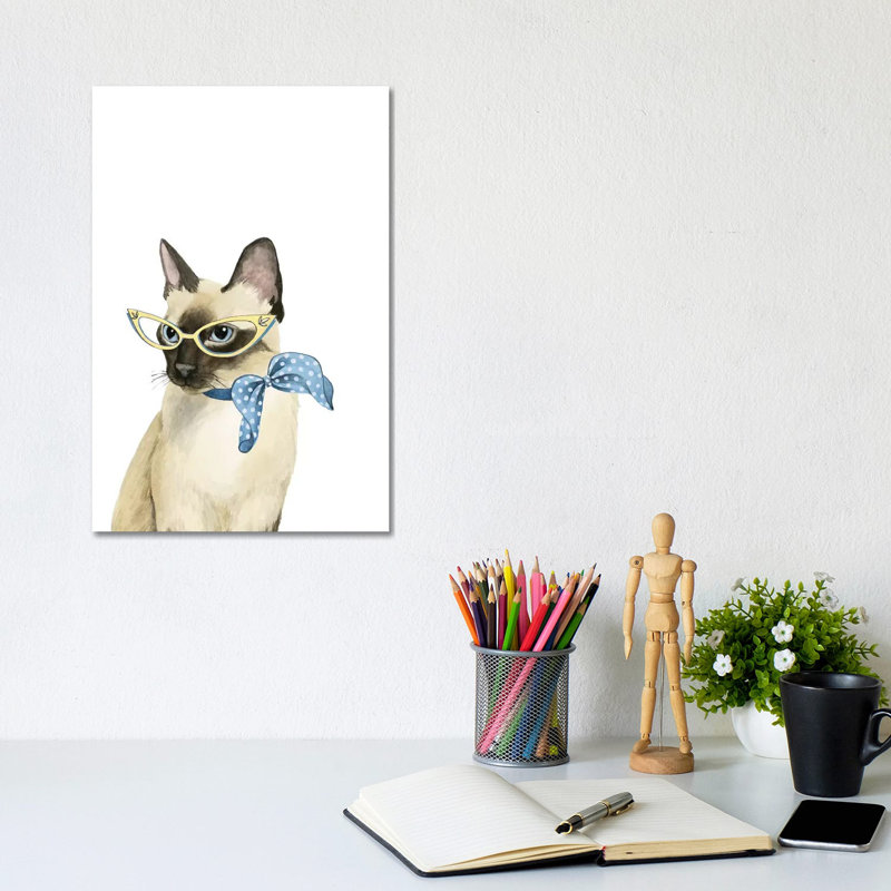 Cool Cat II by Grace Popp - Wrapped Canvas Gallery-Wrapped Canvas Giclée, 20.32 cm H x 30.48 cm W