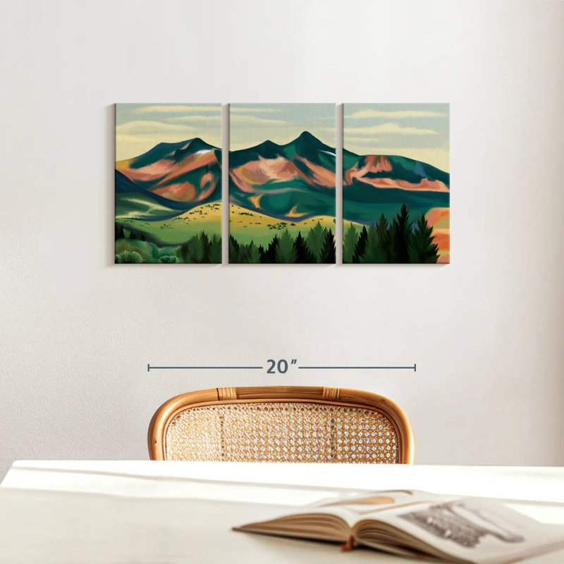 Montagne, reproduction d'art sur toile, H 12 po x l 26 po x P 1 po