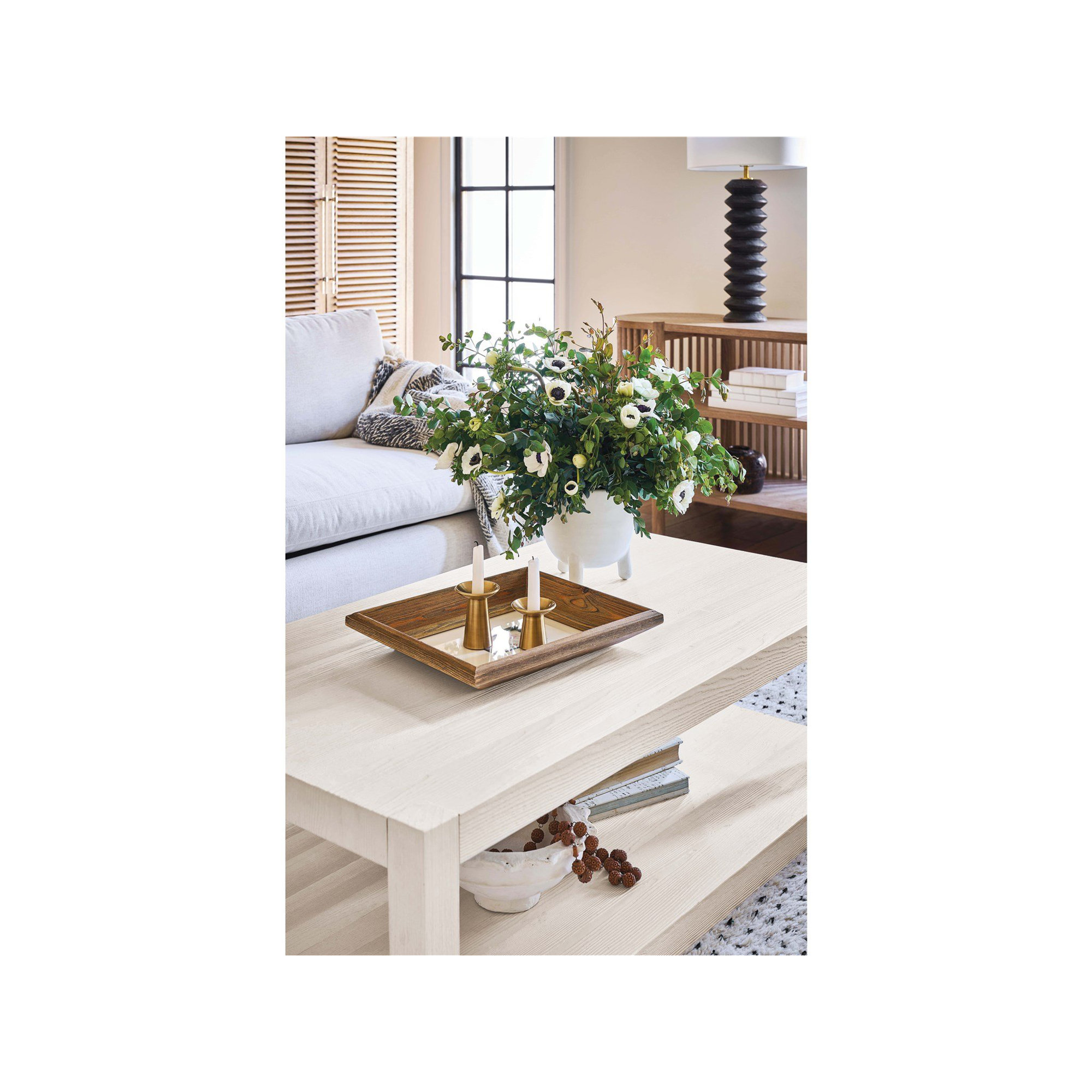 Rosalie Solid Wood Coffee Table, 17" H x 50" L x 28" W