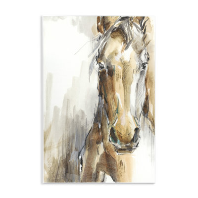 'Horse Portrait Orange Brown Animal' - Painting Print