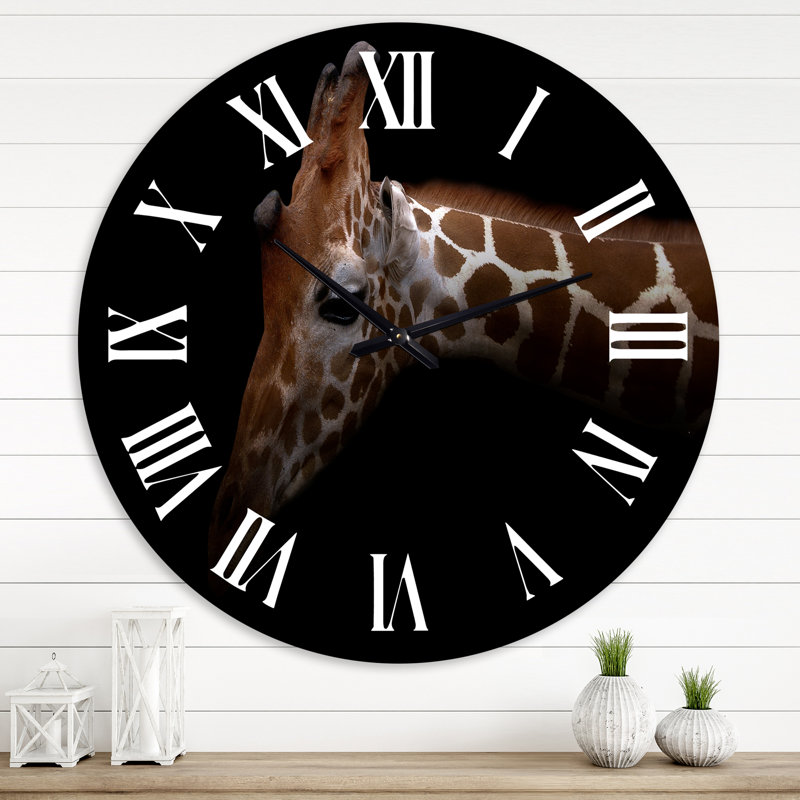 Portrait d'une girafe IV - Horloge murale de ferme, Grand