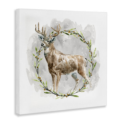 «Rustic Deer with Wreath» par Carol Robinson