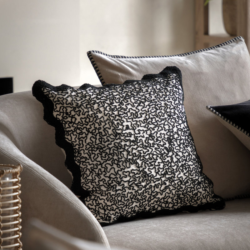 Bennette Black Square Throw Cushion