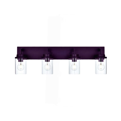 Modern Wall Bathroom Vanity Light Fixture 4 Light Oil Rubbed Bronze Metal With Clear Glass Shade,Industrial Vintage Farmhouse Wall Mount Lighting Sconce