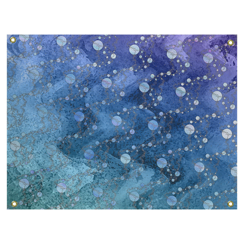 Tapisserie murale en polyester ombré planètes étoiles, H 27,5 po x l 37,5 po, Bleu / violet