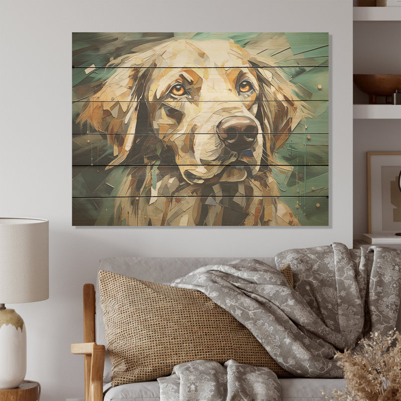 Elegant Lab Portraits - Art mural en bois de chien sur bois de pin naturel, H 10 po x l 20 po