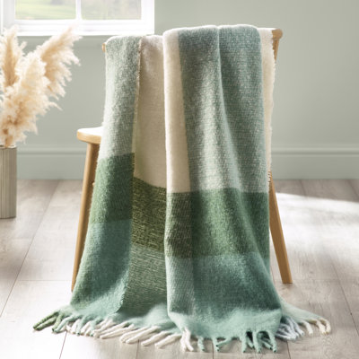 Faux Mohair Check Blanket Throw
