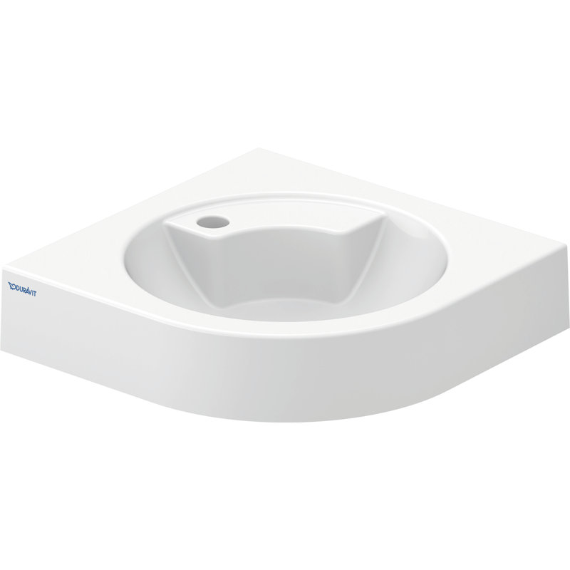 Duravit Architec Ceramic 25" Corner Bathroom Sink with Overflow