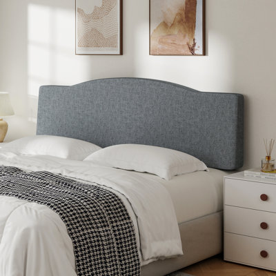 Tête de lit tapissier en lin avec hauteur réglable, dossier ergonomique pour matelas de 6 à 15 po, aucun assemblage requis - très grand, gris foncé