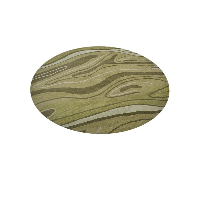 Dalvey HAND TUFTED WOOL ECO-FRIENDLY AREA RUGS - Round | Green Color | Abstract Design | Area rugs for living room, bedrroom