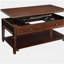 Table basse en noyer avec plateau relevable