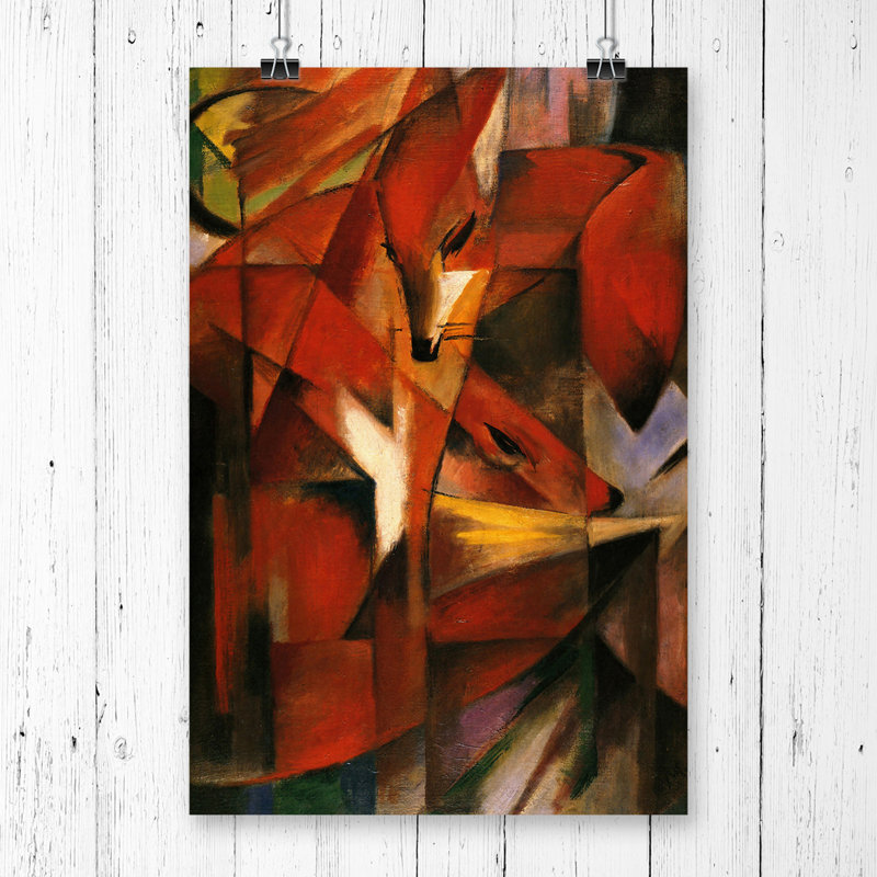 Franz Marc the Foxes - Frameless Print, 42cm H x 29.7cm W	