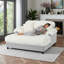 Méridienne surdimensionnée en fausse fourrure 65 po avec 2 coussins décoratifs 65 po