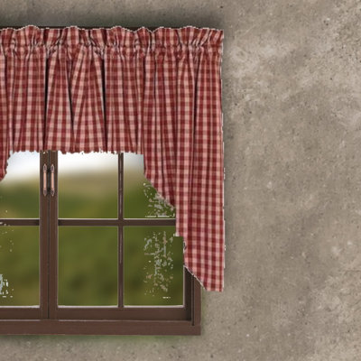 Cayetano Cotton Checkered Swag Window Valance