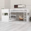 Structure de lit superposé en bois avec lit mezzanine attaché à deux tiroirs-597877192