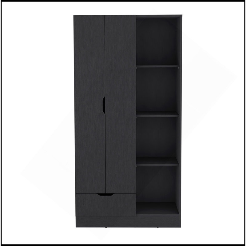 Armoire Dover, chambre à coucher, noir, Noir