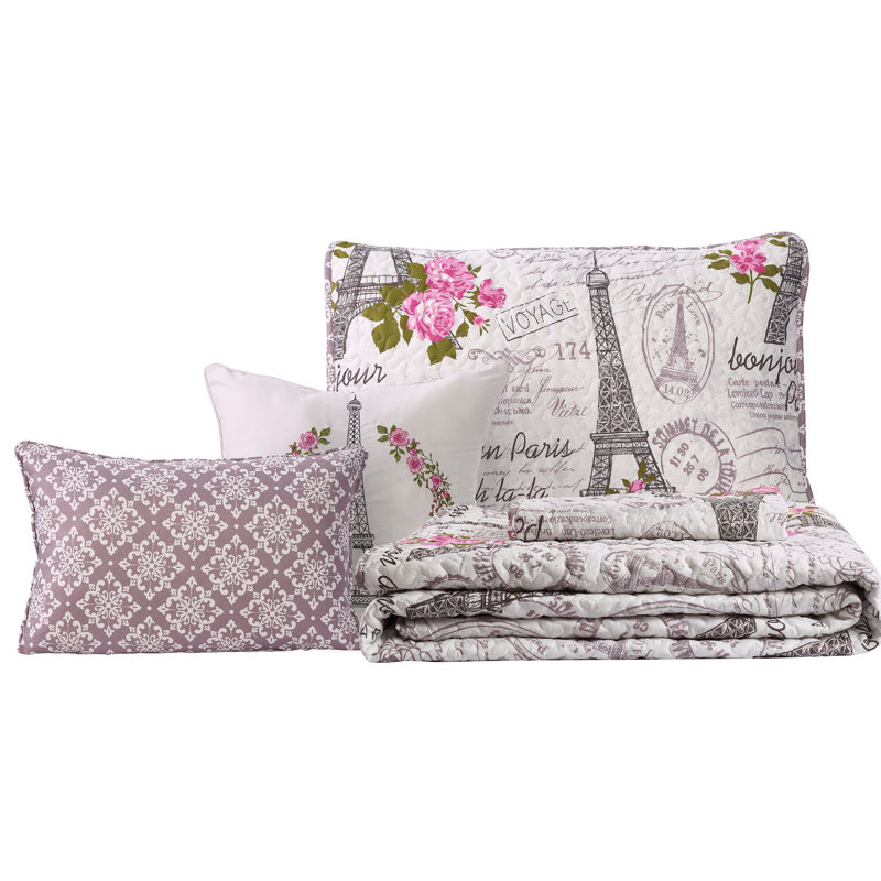 Farrah Polyester Quilt, Full/Queen Quilt + 4 Additional Pieces