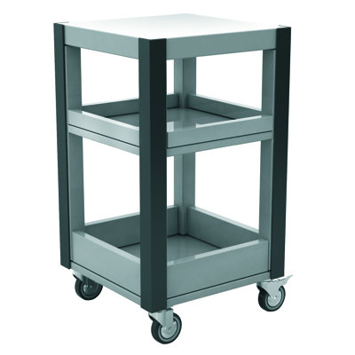 Chariot «Havana Chic», panneau stratifié laqué brillant avec pieds en acier inoxydable, noir L: 19 3/4 po l: 19 3/4 po H: 34 1/4 po