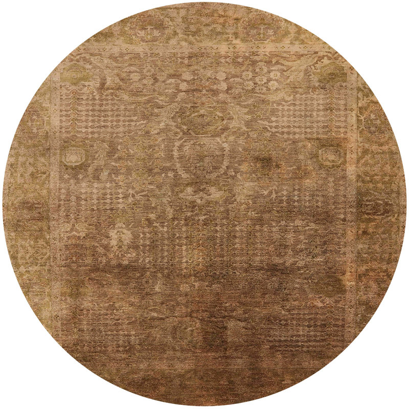 Tapis 100% Mid-Century moderne lavable à la machine 3259, Rond 3 pi