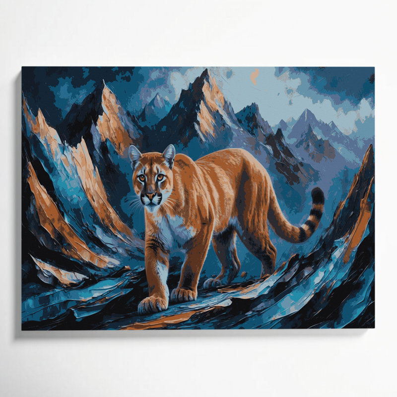 «Big Cats Rocky Mountain Cougar», art mural sur toile grise, H 20 po x l 24 po