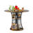 Round Wood Top Metal Base Dining Table-368476529