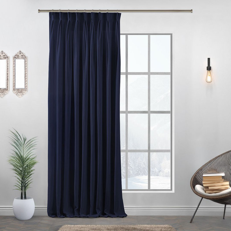 Room Darkening Single Curtain Panel, 190cm Width x 125cm Drop, Yellow