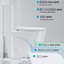 Toilette de salle de bain, double chasse 1,1 / 1,6, céramique, blanc brillant, siège allongé à fermeture douce, siège confort blanc, bol