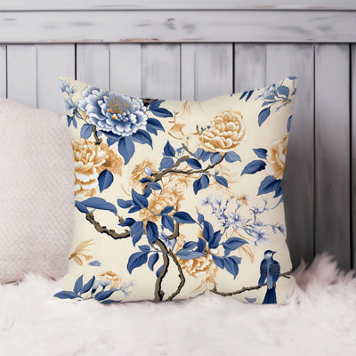 World and Countries Chinoiserie Asian Style Pattern I Asian Throw Pillow Cover