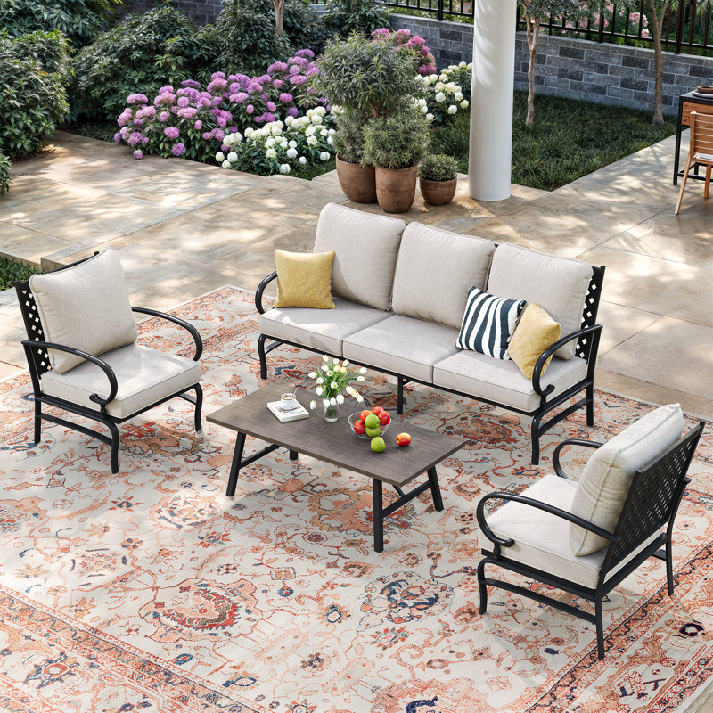 4 Piece Outdoor Conversation Furniture Set