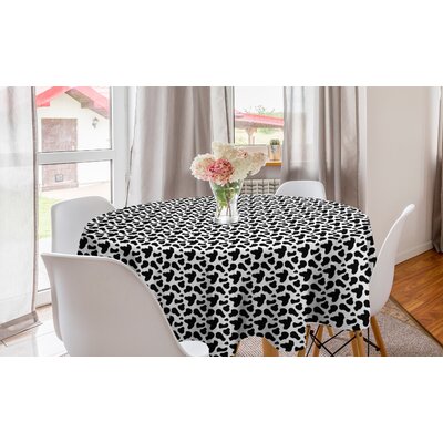 Ambesonne Cow Print Round Tablecloth, Animal Hide Pattern Spots Farm Life Cattle Camouflage Animal Skin, Circle Table Cloth Cover For Dining Room Kitc -  East Urban Home, 39A0D5CFED5A4E7A9B8B41EC56DC4C48