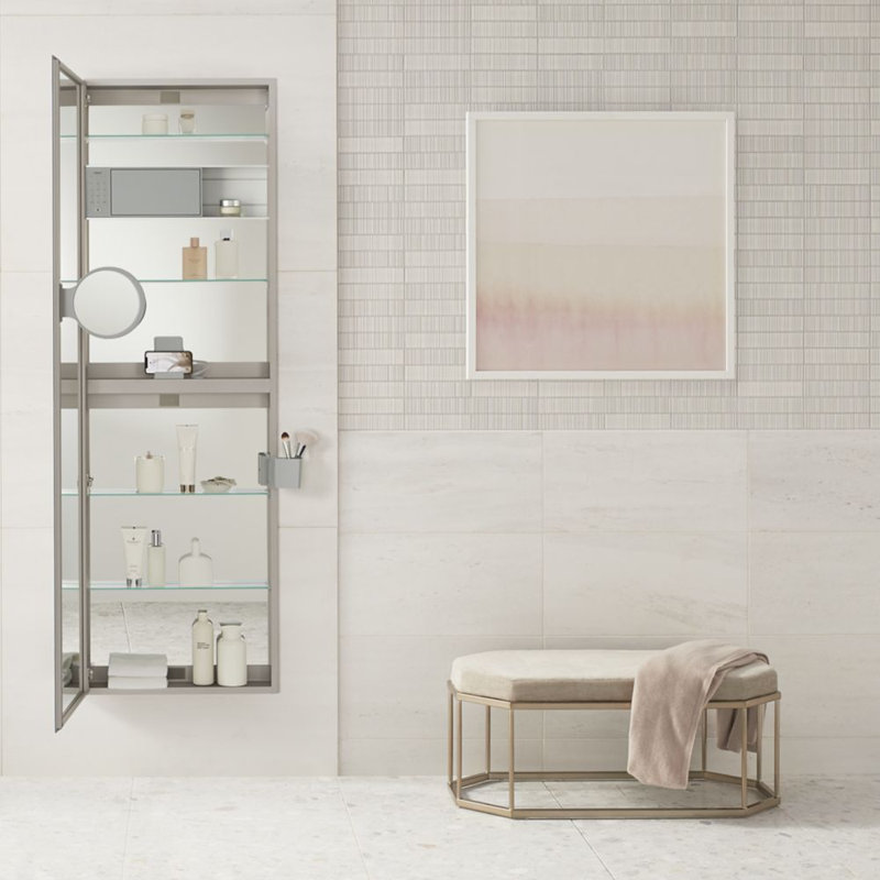 Armoire PL Portray, H 72 po x l 19,25 po x P 4 po, Bord biseauté
