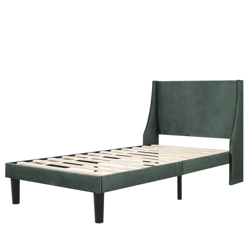 Mei Upholstered Bed, 3ft , Green
