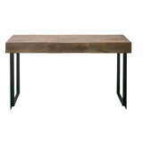 Mullins Solid Wood Top Metal Base Writing Desk