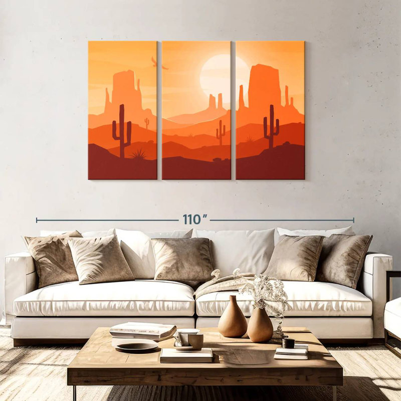 Lelar Simple Desert Landscape, 48" H x 74" W