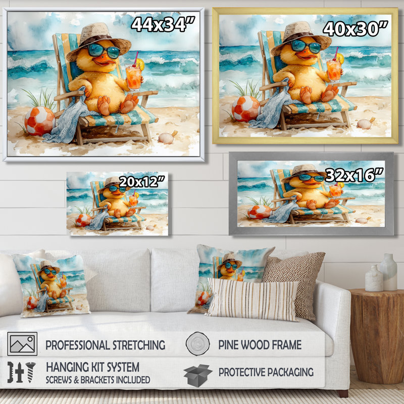Salyers - Animal côtier, reproduction d'art mural, Toile avec cadre flottant brun, H 16 po x l 32 po x P 1 po